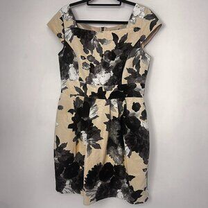 Eliza J. Dress Sz 14 Taffeta Box pleats Lined Long Zipper